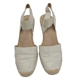 Anne Klein iFlex Akashlie Wedge Espadrille Heels Womens Size 9M Metallic Silver